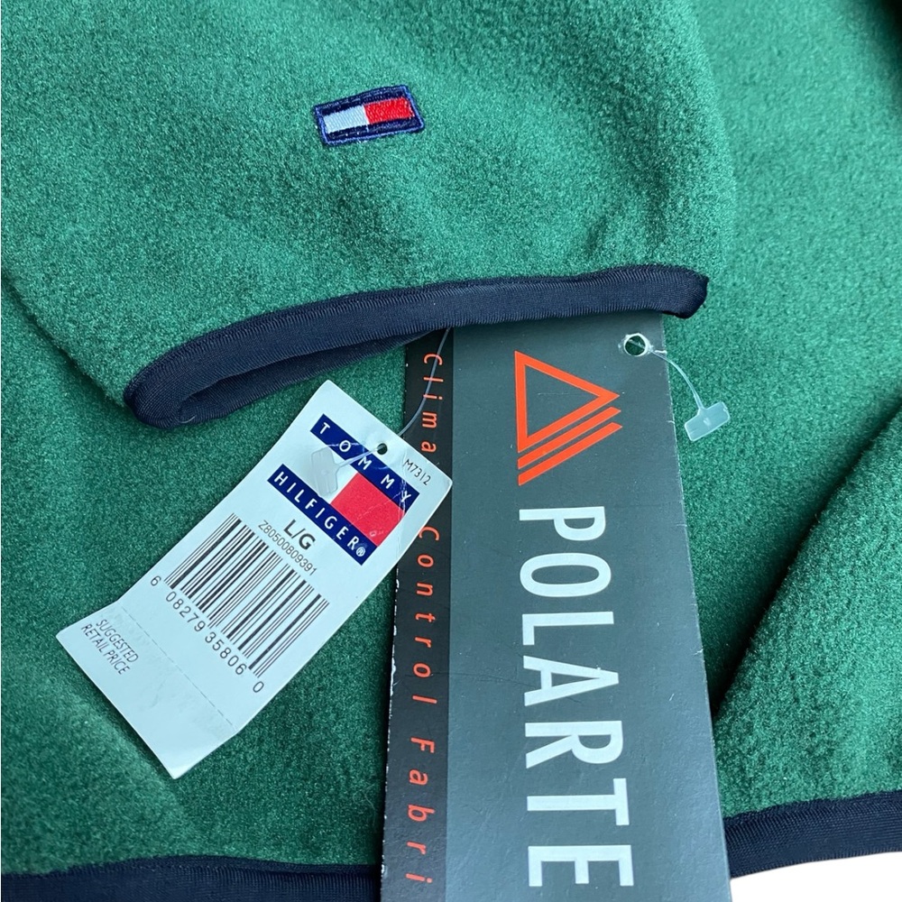 NWT!!  VTG Tommy Hilfiger Golf Fleece Jacket Adult Large Polartec Zip Green
